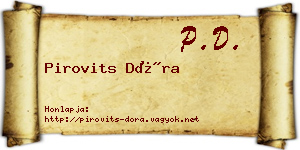 Pirovits Dóra névjegykártya